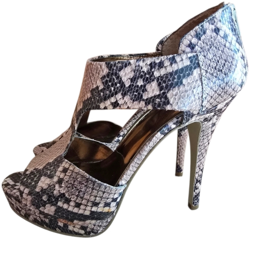 Nine West Snakeskin Pattern Heels Sexy Businees Office Cocktail Size 8.5 Baddie